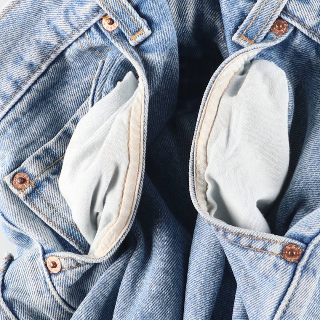 00'S Levi's 505 REGULAR FIT STRAIGHT LEG tapered denim pants for men, size w33 cotton blue type Vintage Second Hand
