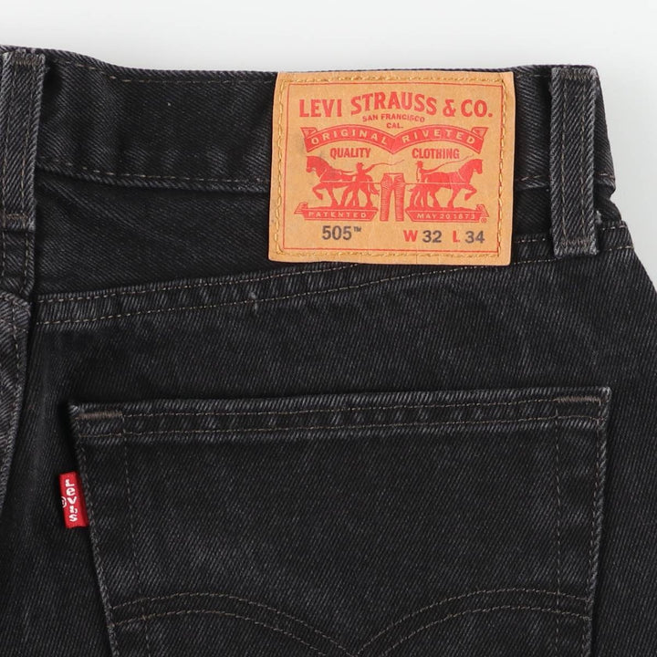 Levi's 505 Black Denim Tapered Denim Pants for Men, W33 equivalent cotton black type Vintage Second Hand