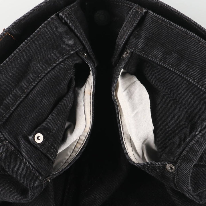 Levi's 505 Black Denim Tapered Denim Pants for Men, W33 equivalent cotton black type Vintage Second Hand
