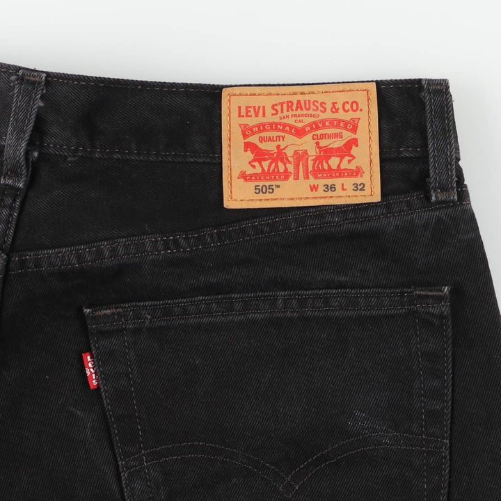 Levi's 505 Black Denim Tapered Denim Pants for Men, W36 cotton black type Vintage Second Hand
