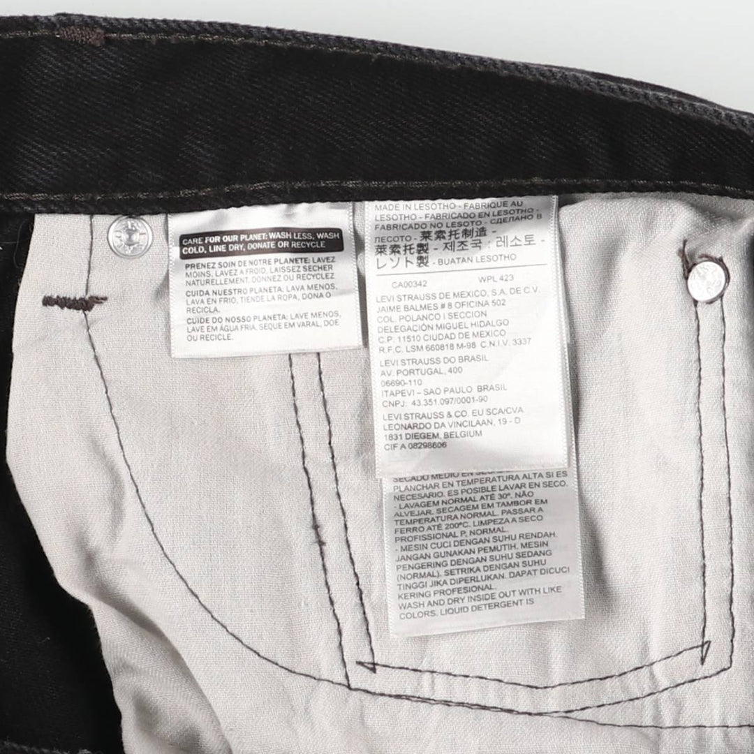 Levi's 505 Black Denim Tapered Denim Pants for Men, W36 cotton black type Vintage Second Hand