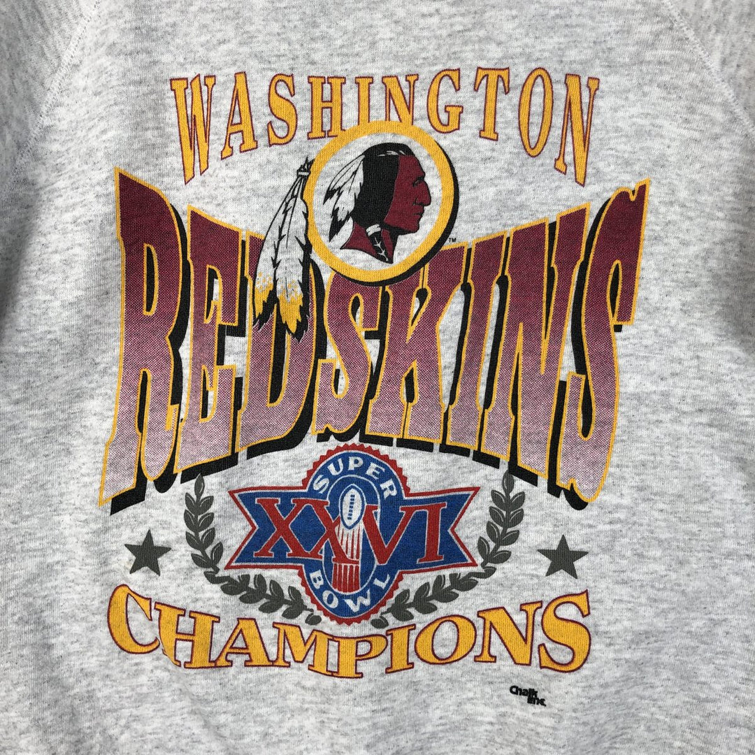 1980'S Hanes Blue Tag NFL Washington Redskins Print Sweatshirt, Made in USA, Men's Size XL cotton gray type Vintage Second Hand