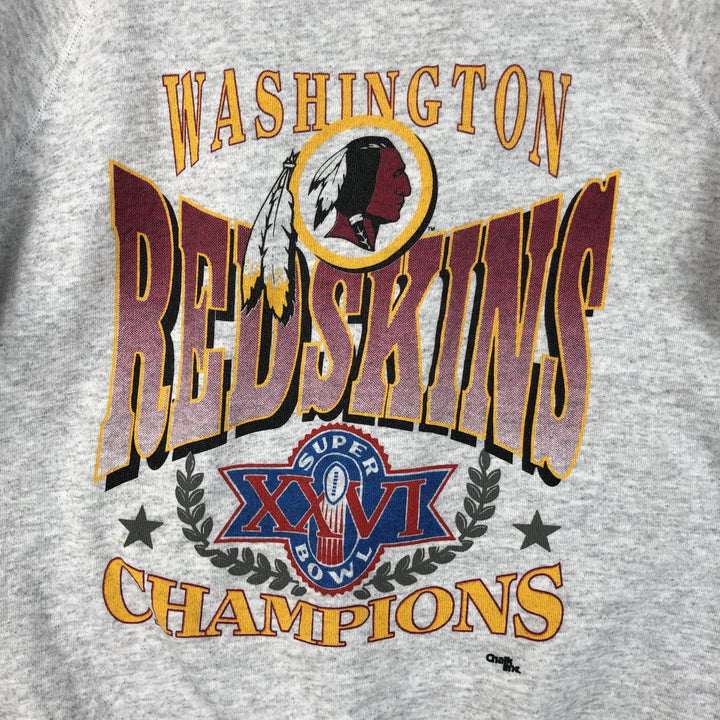 1980'S Hanes Blue Tag NFL Washington Redskins Print Sweatshirt, Made in USA, Men's Size XL cotton gray type Vintage Second Hand