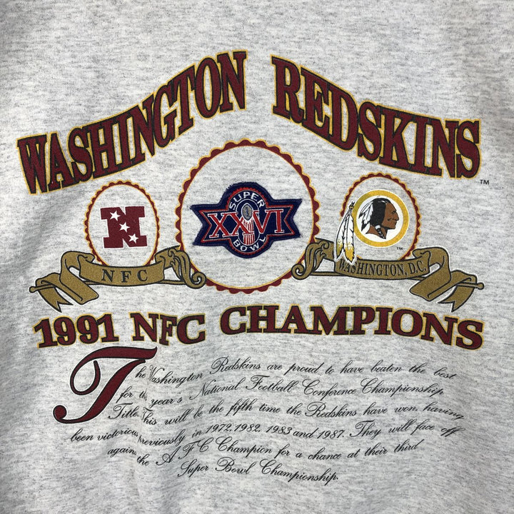 Vintage 1990'S NUTMEG NFL Washington Redskins Print Sweatshirt, Made in USA, Men's Size L cotton gray type Vintage Second Hand