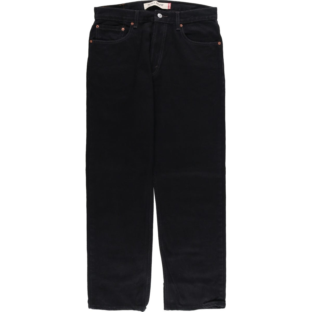 Levi's 505 REGULAR FIT Black Denim Tapered Denim Pants Men's W34 cotton black type Vintage Second Hand