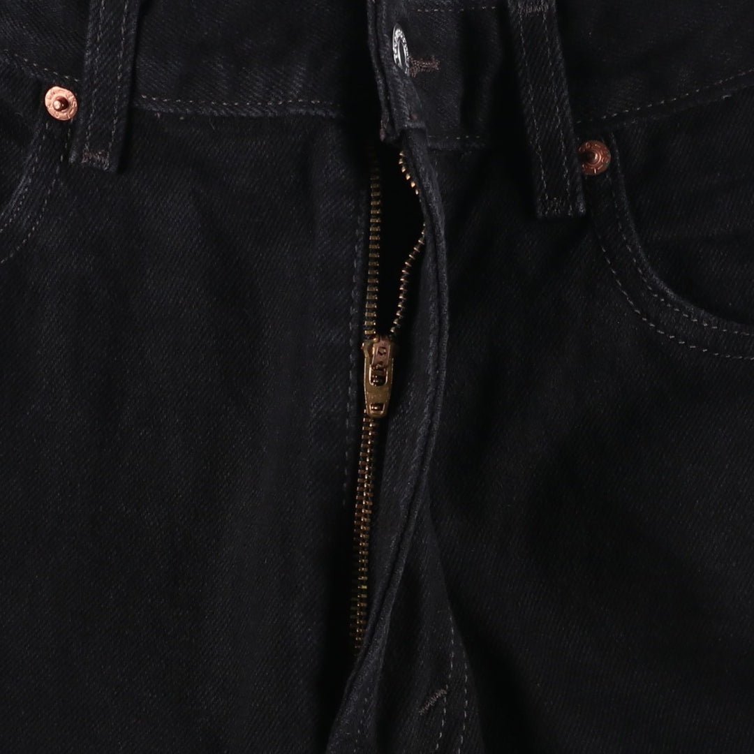 Levi's 505 REGULAR FIT Black Denim Tapered Denim Pants Men's W34 cotton black type Vintage Second Hand