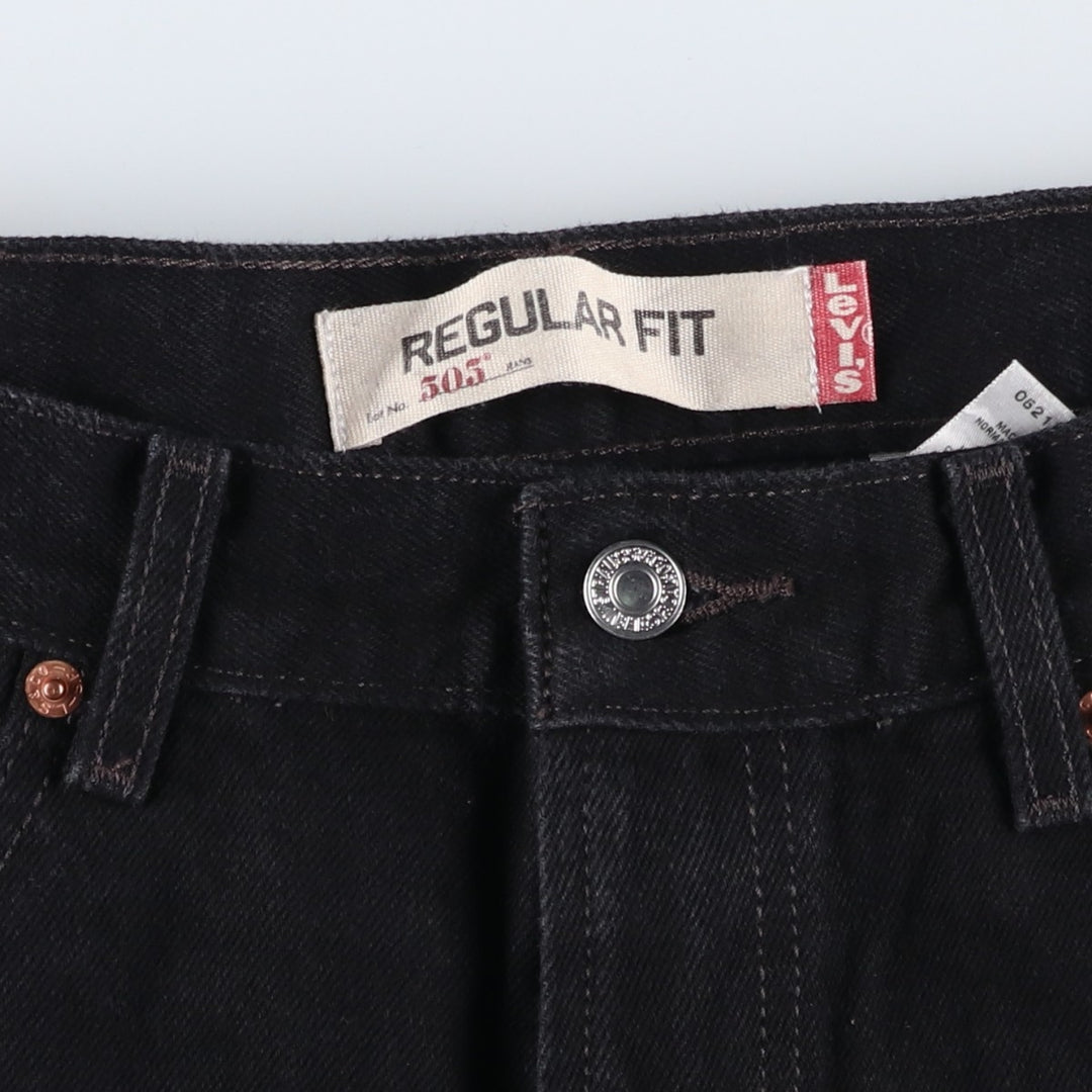 Levi's 505 REGULAR FIT Black Denim Tapered Denim Pants Men's W34 cotton black type Vintage Second Hand