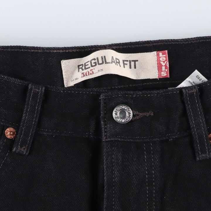 Levi's 505 REGULAR FIT Black Denim Tapered Denim Pants Men's W34 cotton black type Vintage Second Hand