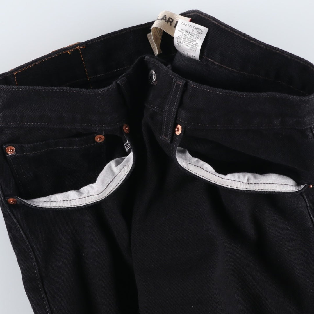 Levi's 505 REGULAR FIT Black Denim Tapered Denim Pants Men's W34 cotton black type Vintage Second Hand