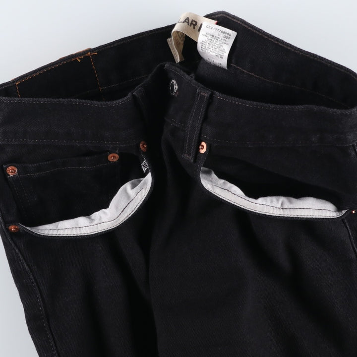 Levi's 505 REGULAR FIT Black Denim Tapered Denim Pants Men's W34 cotton black type Vintage Second Hand