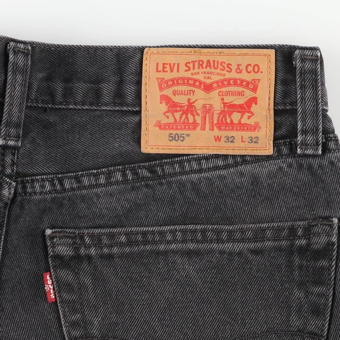 Levi's 505 Black Denim Tapered Denim Pants for Men, W31 equivalent cotton black type Vintage Second Hand