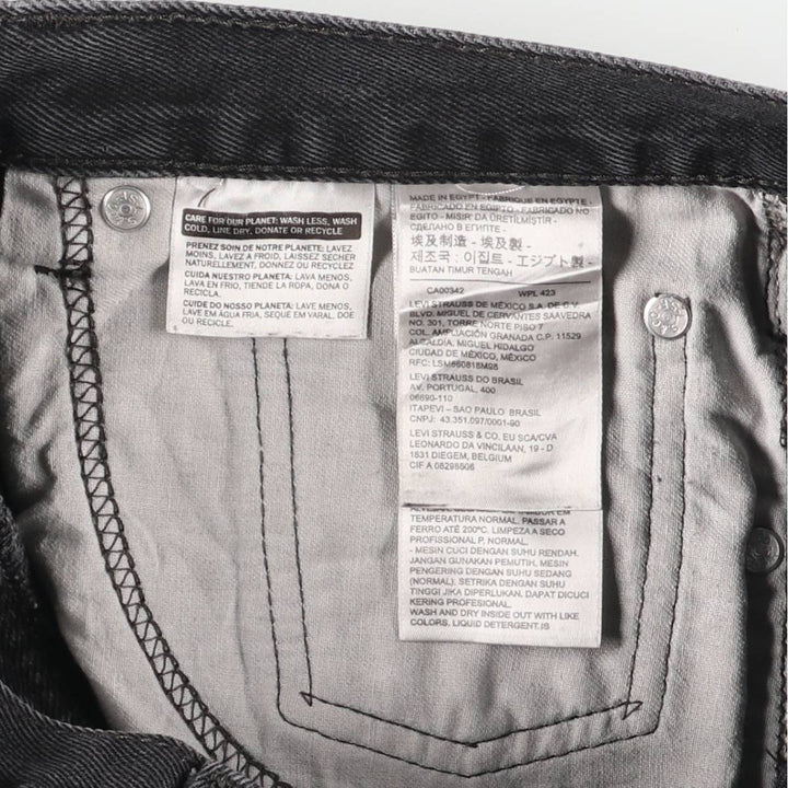 Levi's 505 Black Denim Tapered Denim Pants for Men, W31 equivalent cotton black type Vintage Second Hand