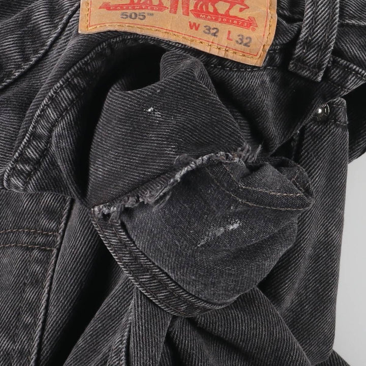 Levi's 505 Black Denim Tapered Denim Pants for Men, W31 equivalent cotton black type Vintage Second Hand