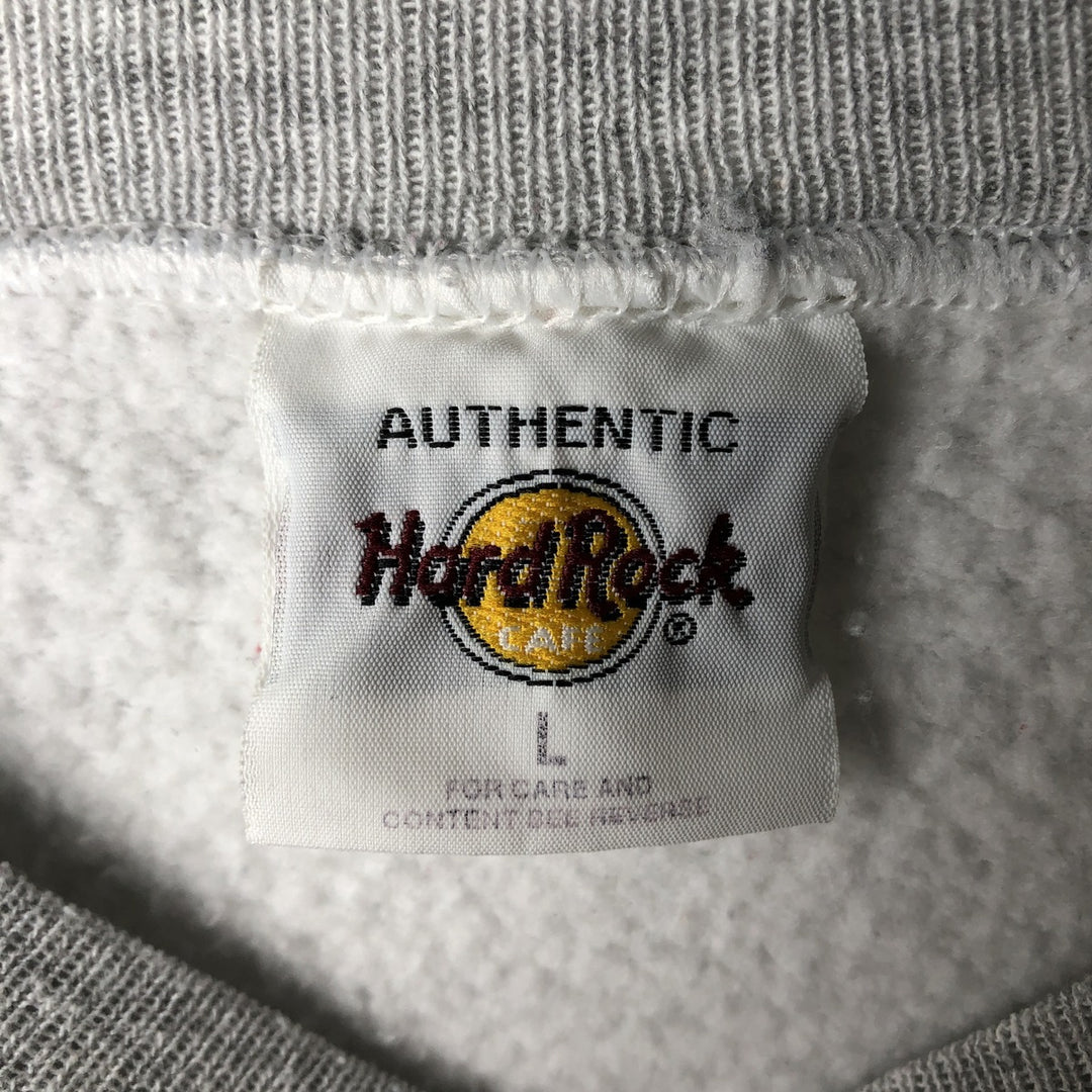 Vintage HARD ROCK CAFE Advertising Sweatshirt, Men's Size L polyester gray type Vintage Second Hand