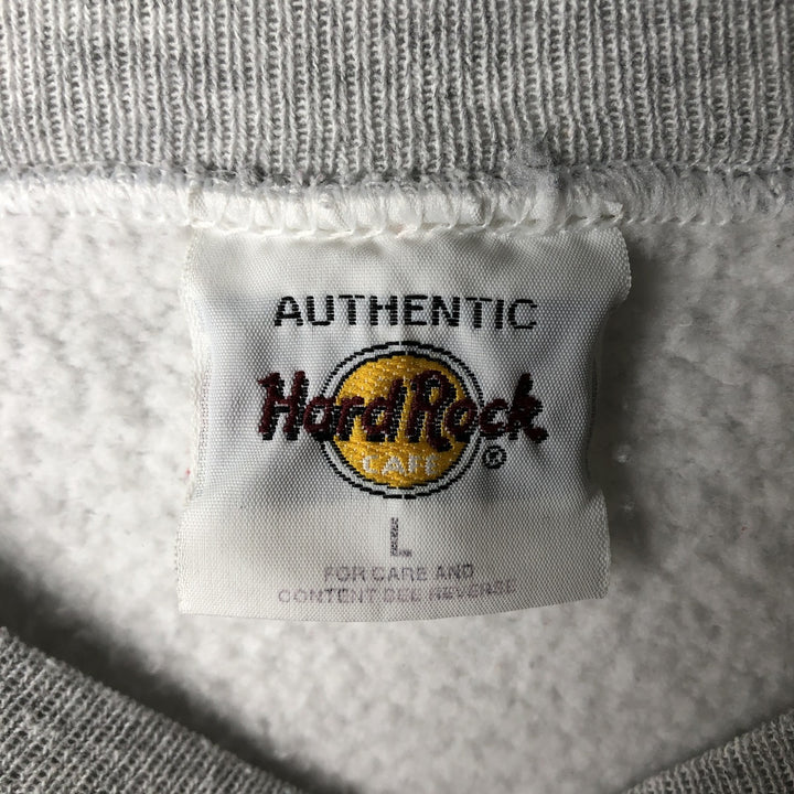 Vintage HARD ROCK CAFE Advertising Sweatshirt, Men's Size L polyester gray type Vintage Second Hand