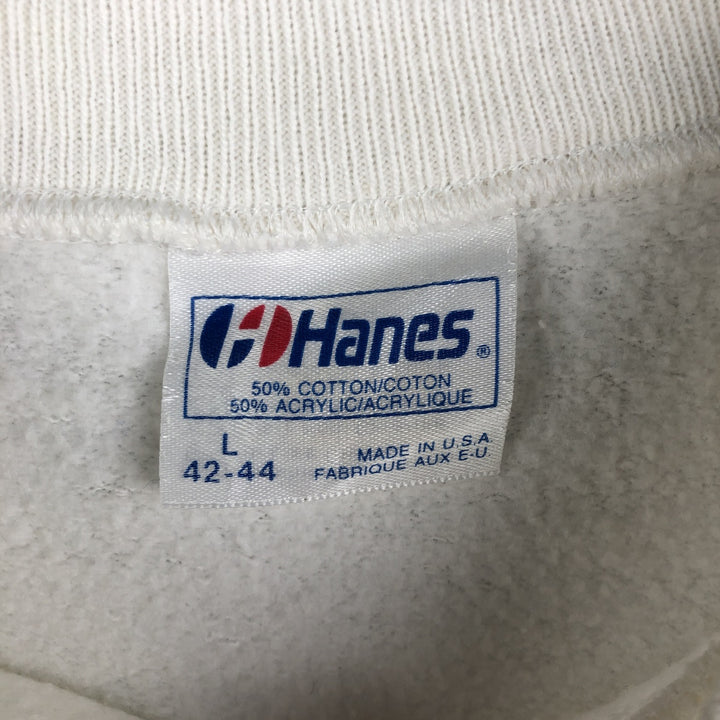 Vintage 1980'S Hanes Hard Rock Cafe Advertising Sweatshirt, Made in USA, Men's Size L cotton pale white type Vintage Second Hand