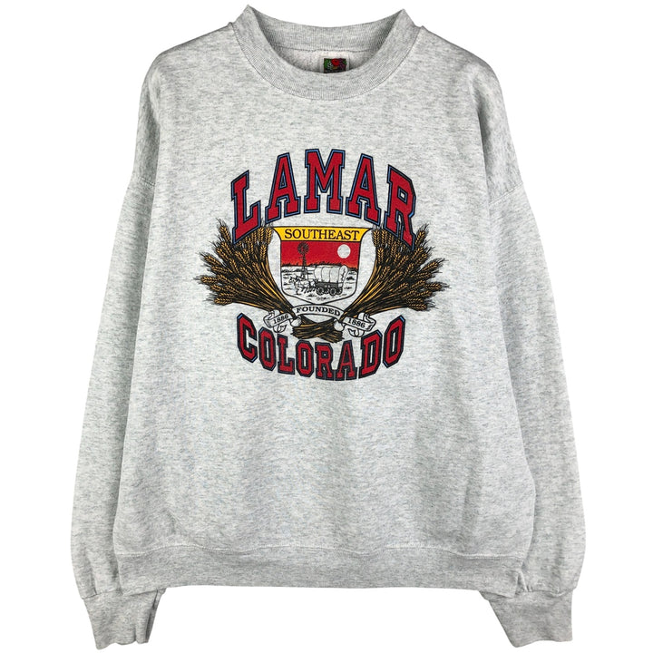 2000'S Fruit of the Loom triple print college sweatshirt, men's size XL cotton gray type Vintage Second Hand