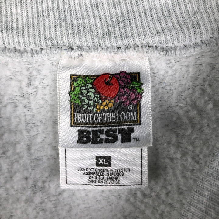 2000'S Fruit of the Loom triple print college sweatshirt, men's size XL cotton gray type Vintage Second Hand