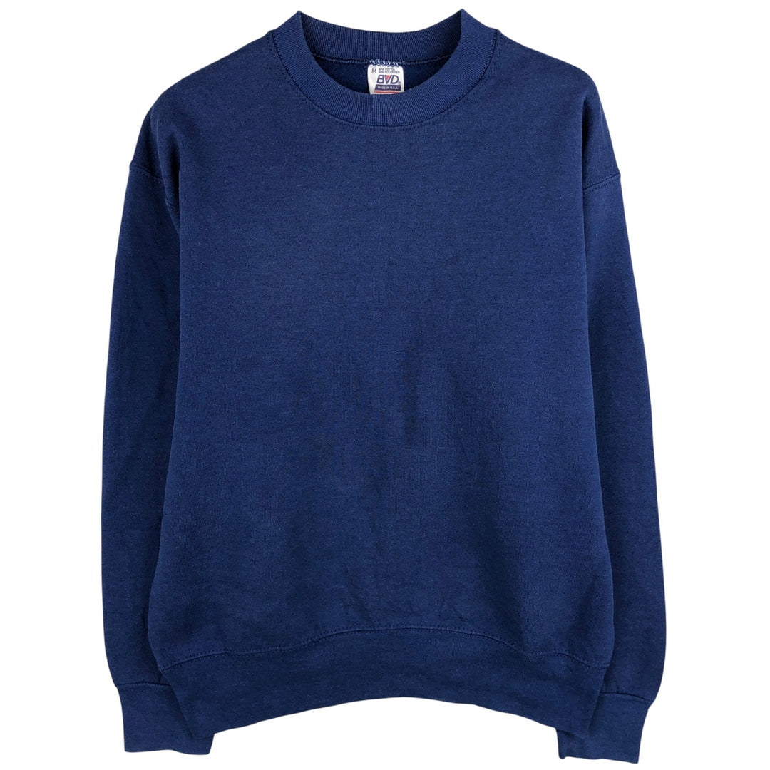 90'S BVD plain blank sweatshirt, made in the USA, men's size M cotton blue type Vintage Second Hand