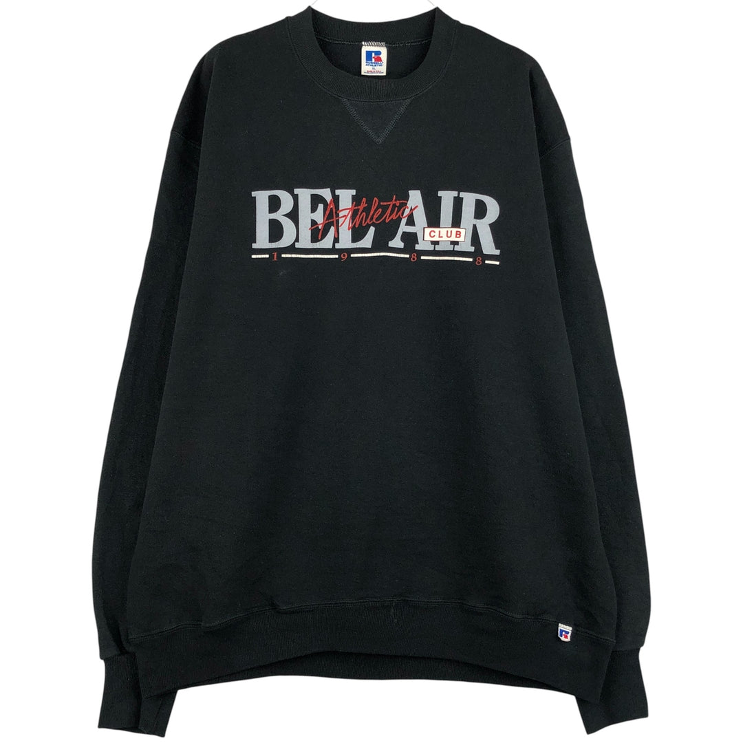 Vintage 90'S Russell ATHLETIC printed sweatshirt, Made in USA, Men's XL cotton black type Vintage Second Hand