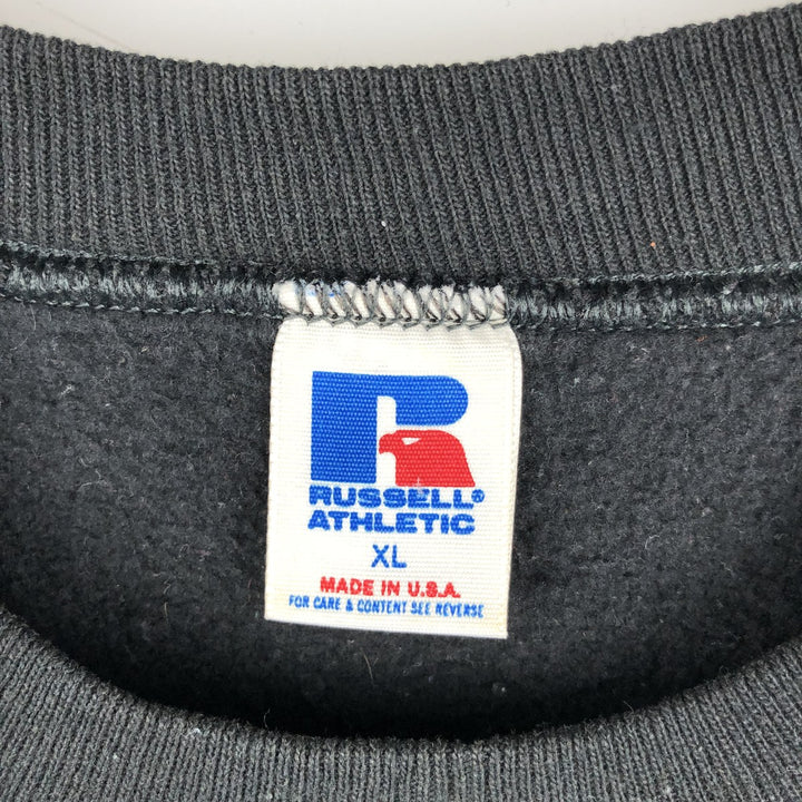Vintage 90'S Russell ATHLETIC printed sweatshirt, Made in USA, Men's XL cotton black type Vintage Second Hand