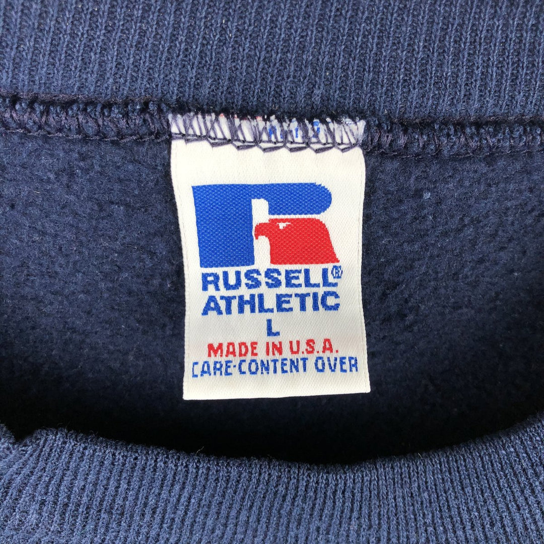 Vintage Russell ATHLETIC college sweatshirt, made in the USA, size L, men's size L cotton navy blue type Vintage Second Hand
