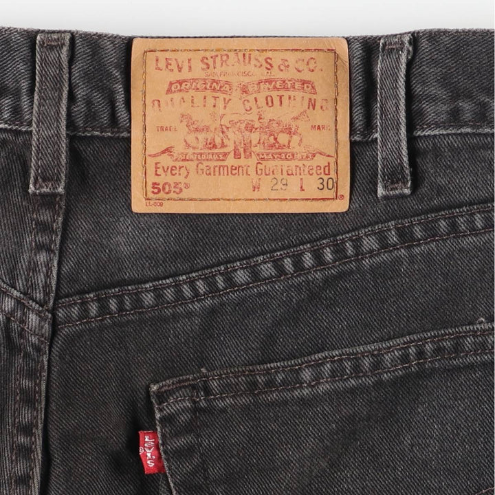 2000'S Levi's 505 Regular Fit Straight Leg Tapered Denim Pants, Black, Men's, Size W30 cotton black type Vintage Second Hand