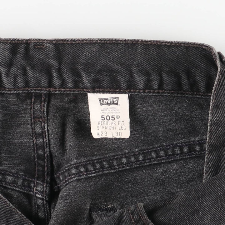 2000'S Levi's 505 Regular Fit Straight Leg Tapered Denim Pants, Black, Men's, Size W30 cotton black type Vintage Second Hand