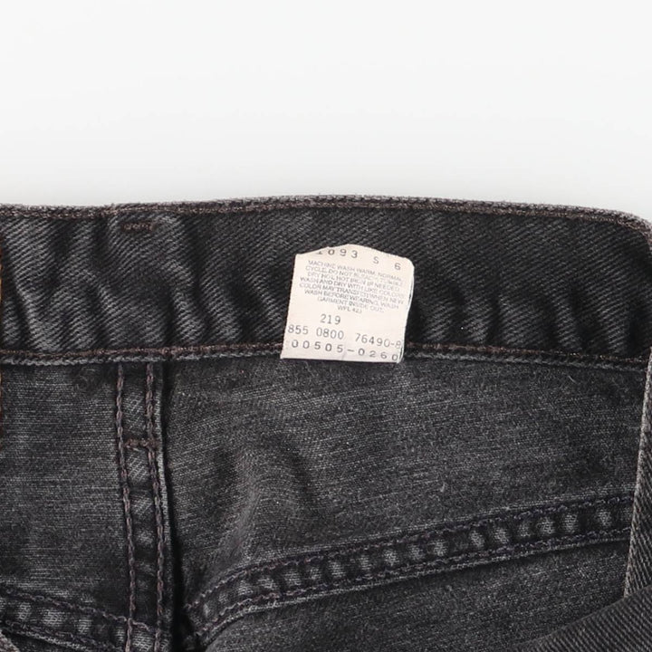 2000'S Levi's 505 Regular Fit Straight Leg Tapered Denim Pants, Black, Men's, Size W30 cotton black type Vintage Second Hand