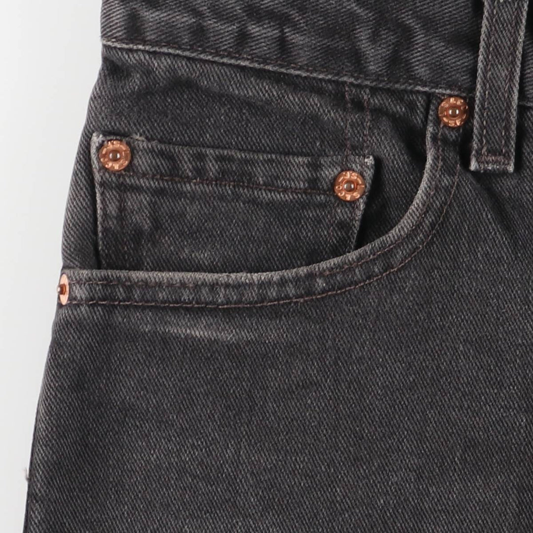 2000'S Levi's 505 Regular Fit Straight Leg Tapered Denim Pants, Black, Men's, Size W30 cotton black type Vintage Second Hand