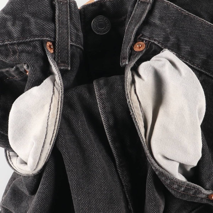 2000'S Levi's 505 Regular Fit Straight Leg Tapered Denim Pants, Black, Men's, Size W30 cotton black type Vintage Second Hand