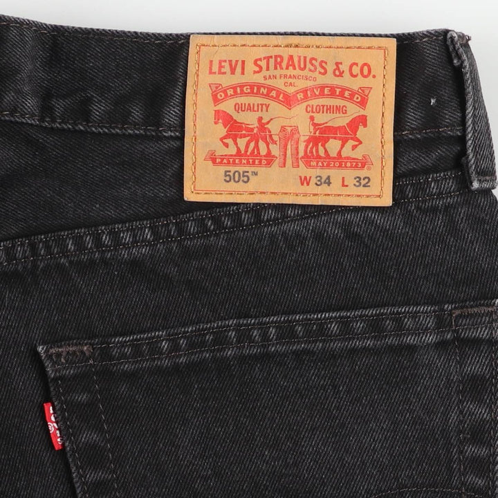 Levi's 505 Black Denim Tapered Denim Pants for Men, W33 equivalent cotton black type Vintage Second Hand