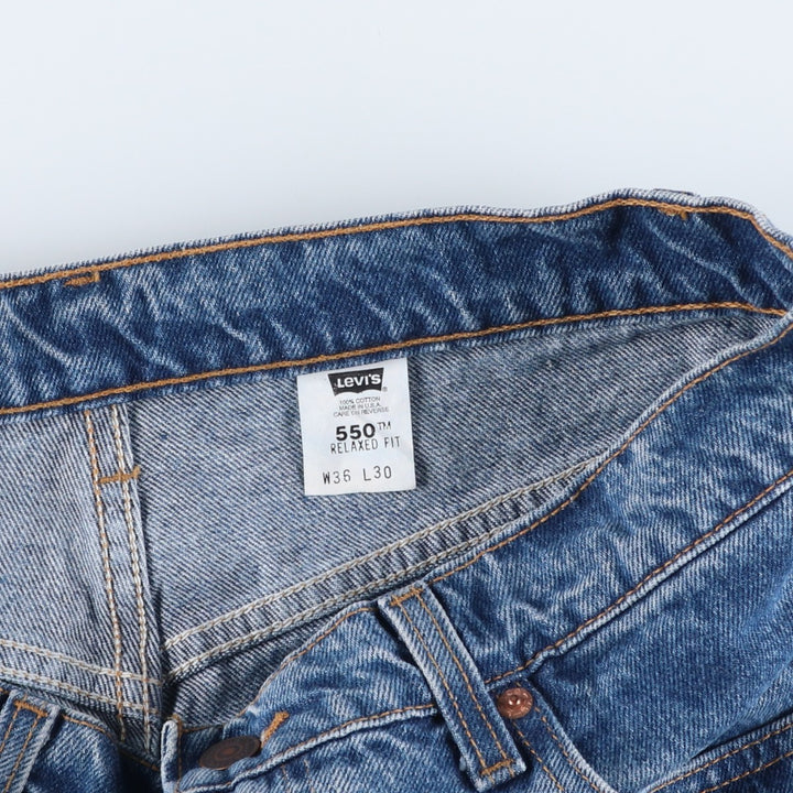 90'S Levi's 550-4891 Relaxed Fit Tapered Denim Pants, Made in USA, Men's Size 36 (Vintage) cotton blue type Vintage Second Hand