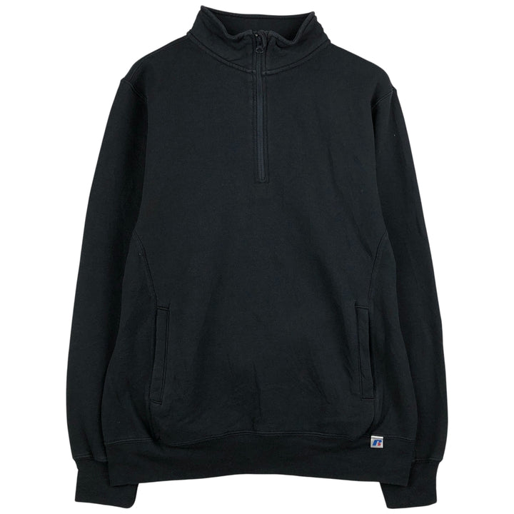 Russell high-neck half-zip sweatshirt, men's size M cotton black type Vintage Second Hand