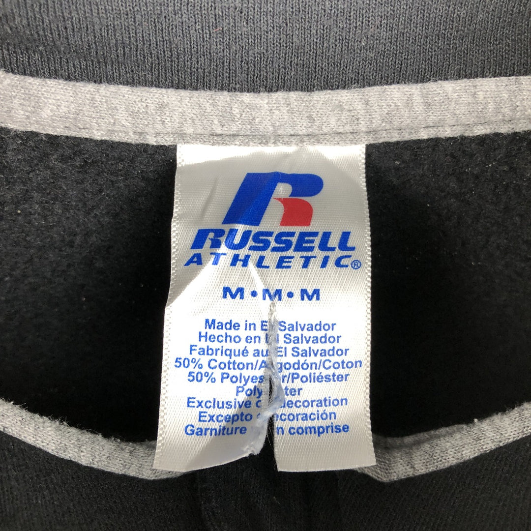 Russell high-neck half-zip sweatshirt, men's size M cotton black type Vintage Second Hand