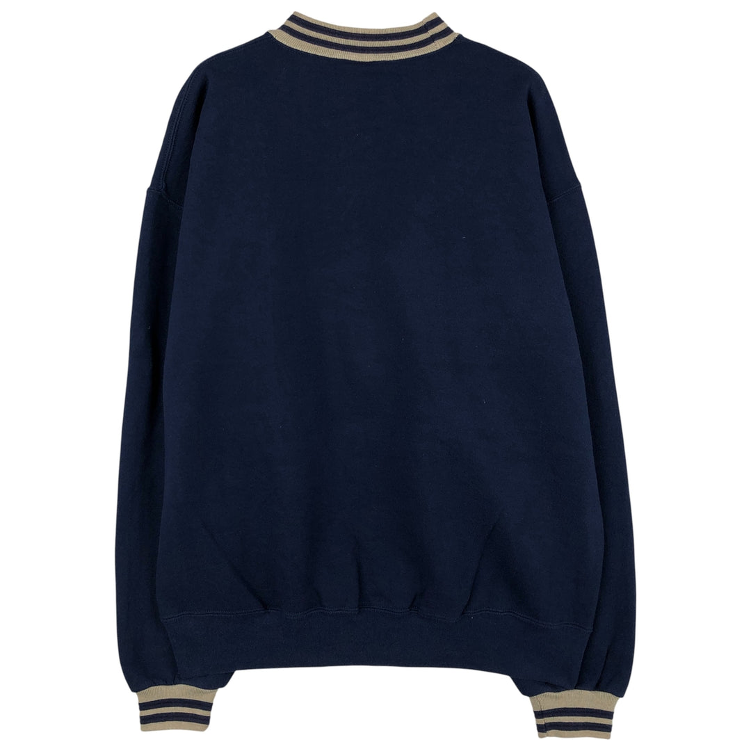 Vintage 80s-90'S Velva Sheen college sweatshirt, made in the USA, size L, men's polyester navy blue type Vintage Second Hand