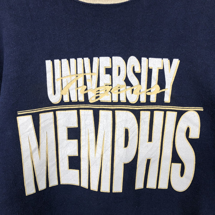 Vintage 80s-90'S Velva Sheen college sweatshirt, made in the USA, size L, men's polyester navy blue type Vintage Second Hand