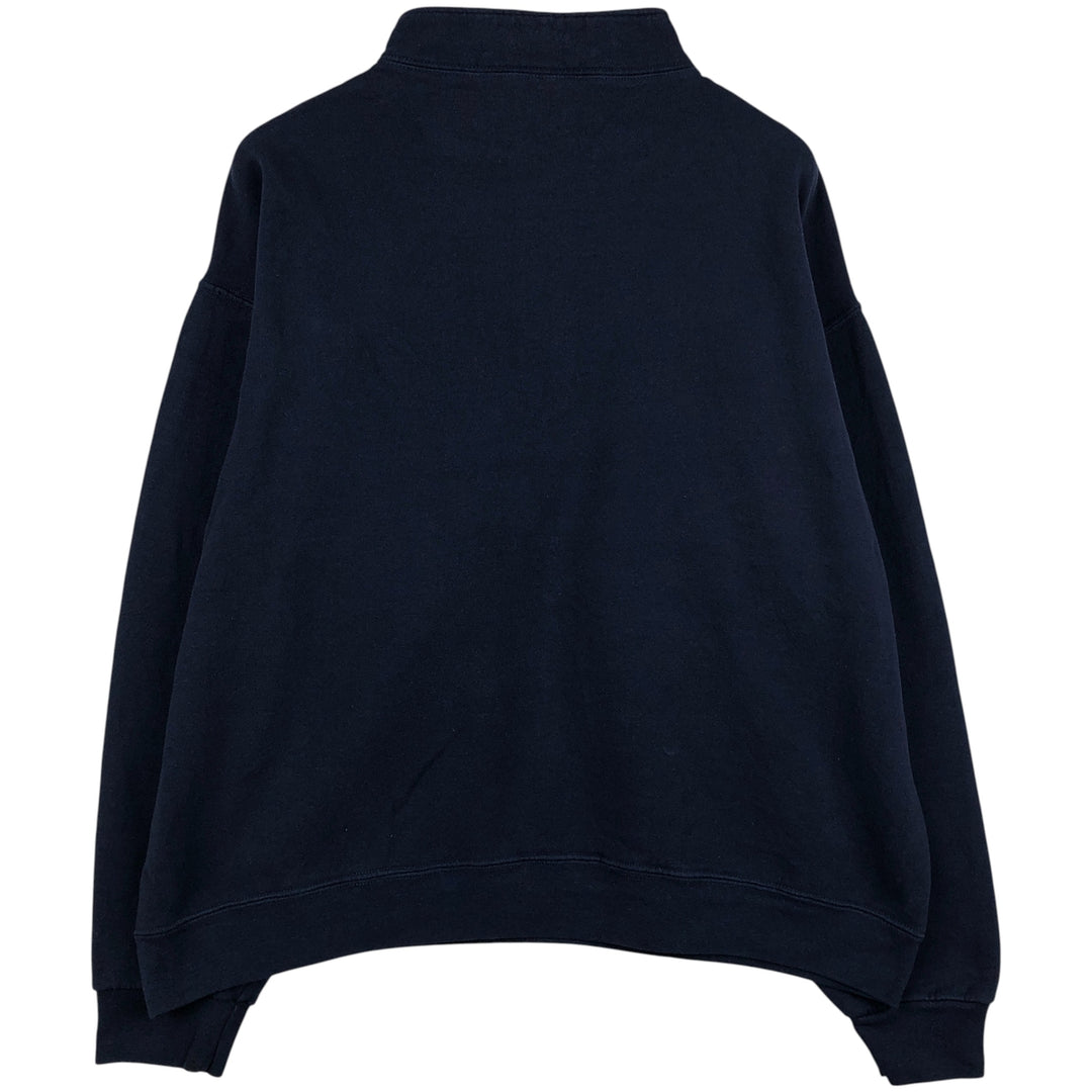 2000'S Russell Half-Zip Sweatshirt, Men's XL cotton navy blue type Vintage Second Hand