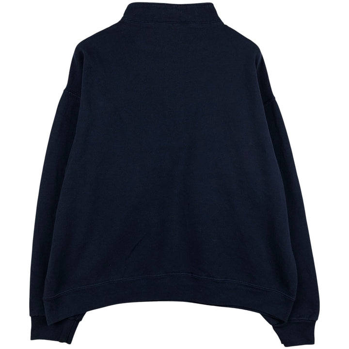 2000'S Russell Half-Zip Sweatshirt, Men's XL cotton navy blue type Vintage Second Hand