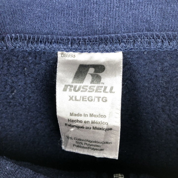 2000'S Russell Half-Zip Sweatshirt, Men's XL cotton navy blue type Vintage Second Hand