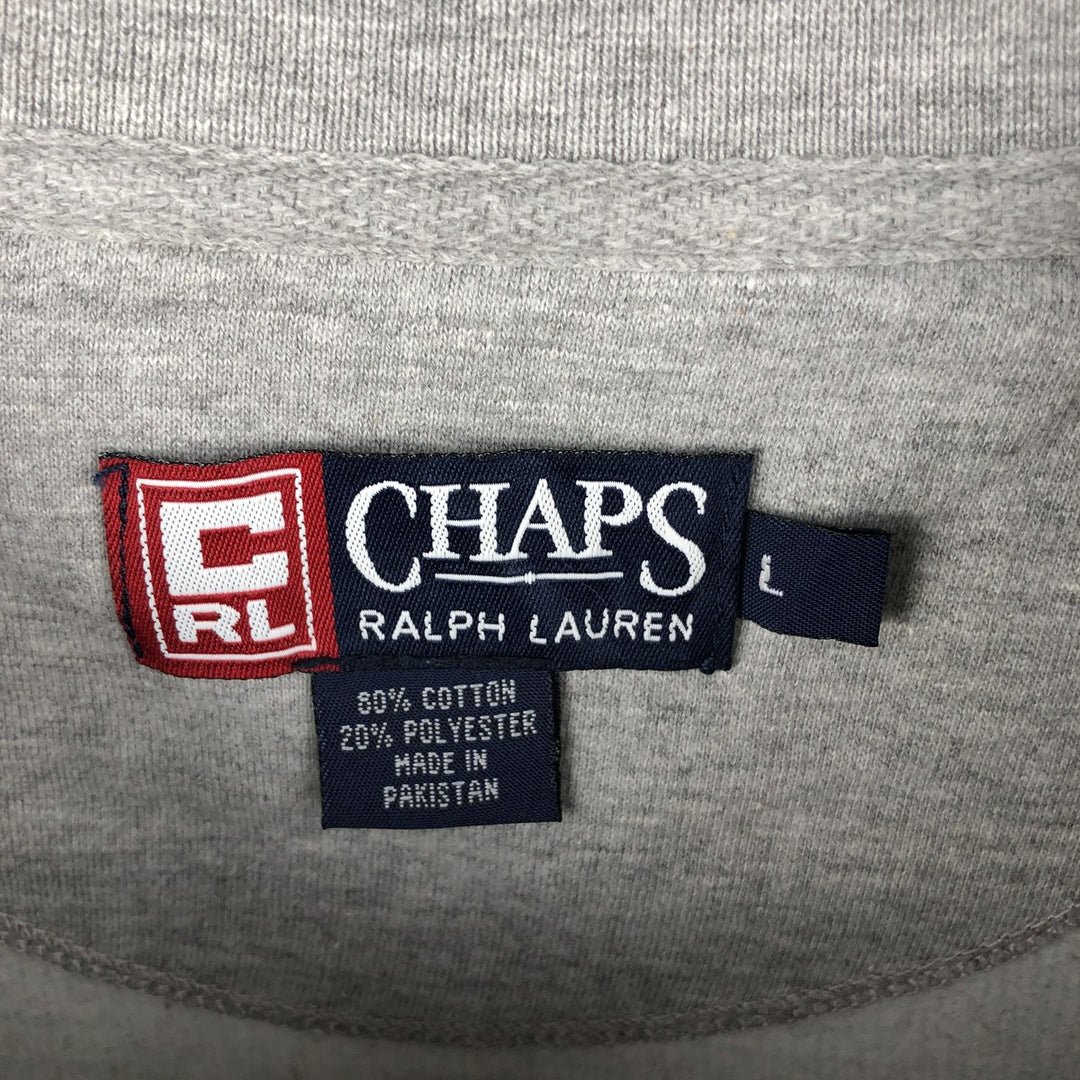 Ralph Lauren CHAPS logo sweatshirt, men's size L cotton gray type Vintage Second Hand
