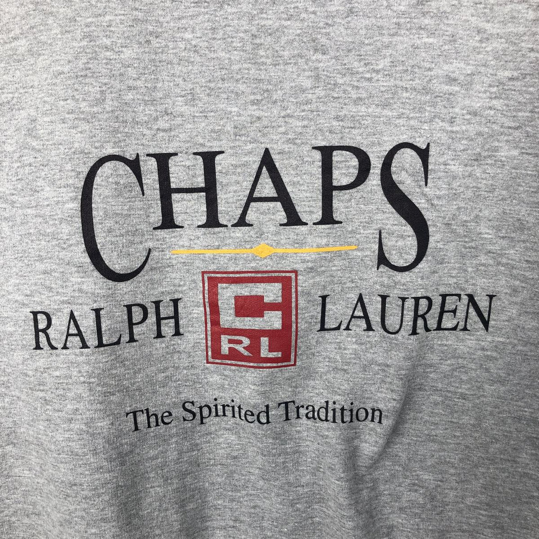 Ralph Lauren CHAPS logo sweatshirt, men's size L cotton gray type Vintage Second Hand