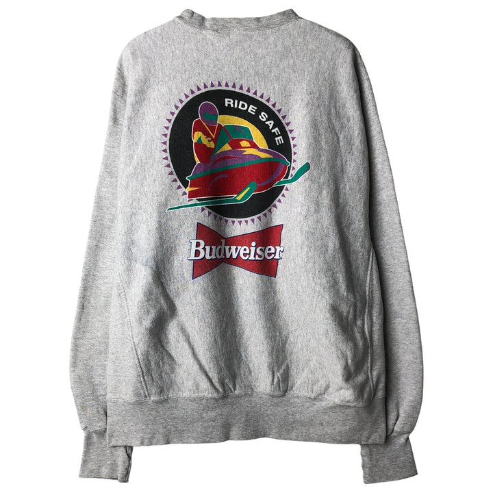 VCC Budweiser Back Print Advertising Sweatshirt, Made in USA, Men's Size XL cotton gray type Vintage Second Hand