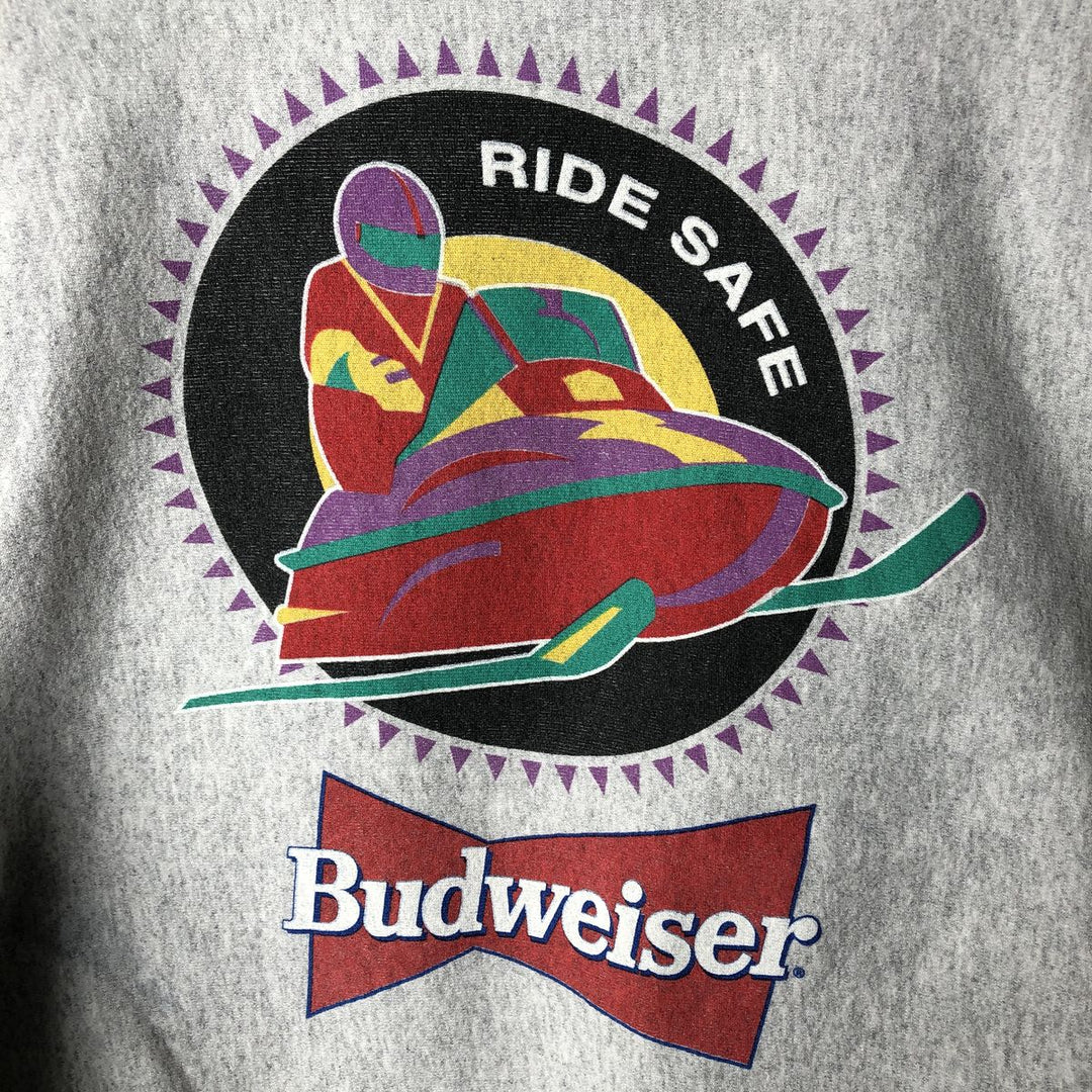 VCC Budweiser Back Print Advertising Sweatshirt, Made in USA, Men's Size XL cotton gray type Vintage Second Hand