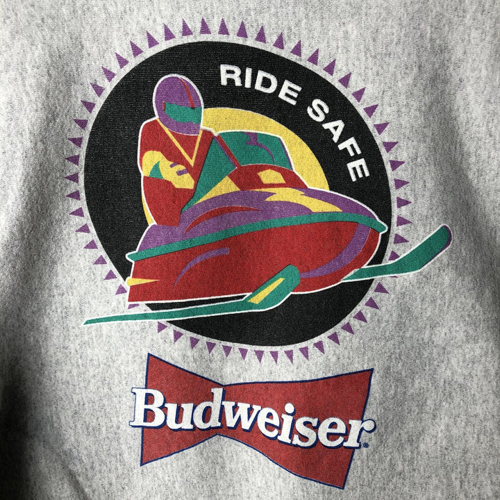 VCC Budweiser Back Print Advertising Sweatshirt, Made in USA, Men's Size XL cotton gray type Vintage Second Hand