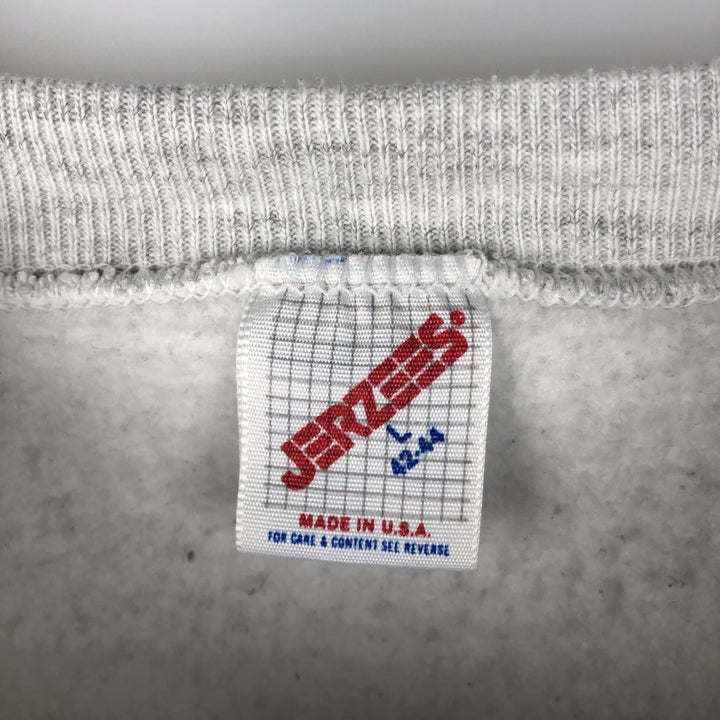 Vintage 1980'S Jerzees College Character Sweatshirt, Made in USA, Men's Size L polyester gray type Vintage Second Hand