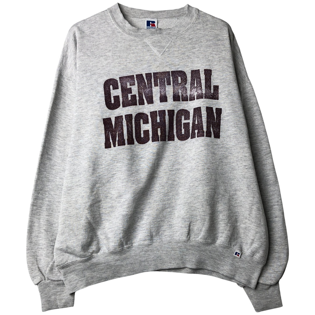 90'S Russell College Sweatshirt, Made in USA, Men's XL, Vintage cotton gray type Vintage Second Hand