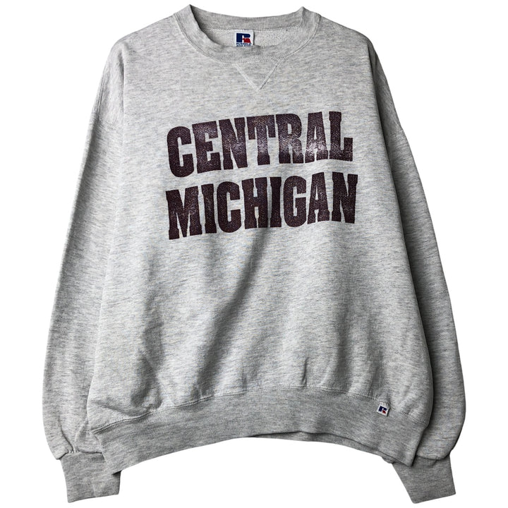 90'S Russell College Sweatshirt, Made in USA, Men's XL, Vintage cotton gray type Vintage Second Hand