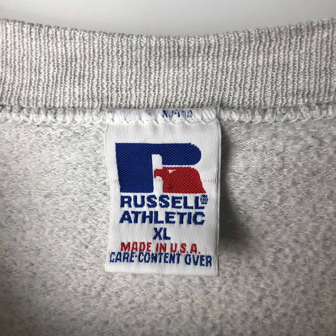 90'S Russell College Sweatshirt, Made in USA, Men's XL, Vintage cotton gray type Vintage Second Hand