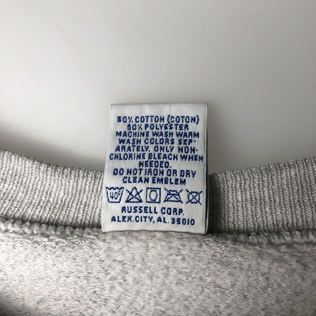 90'S Russell College Sweatshirt, Made in USA, Men's XL, Vintage cotton gray type Vintage Second Hand